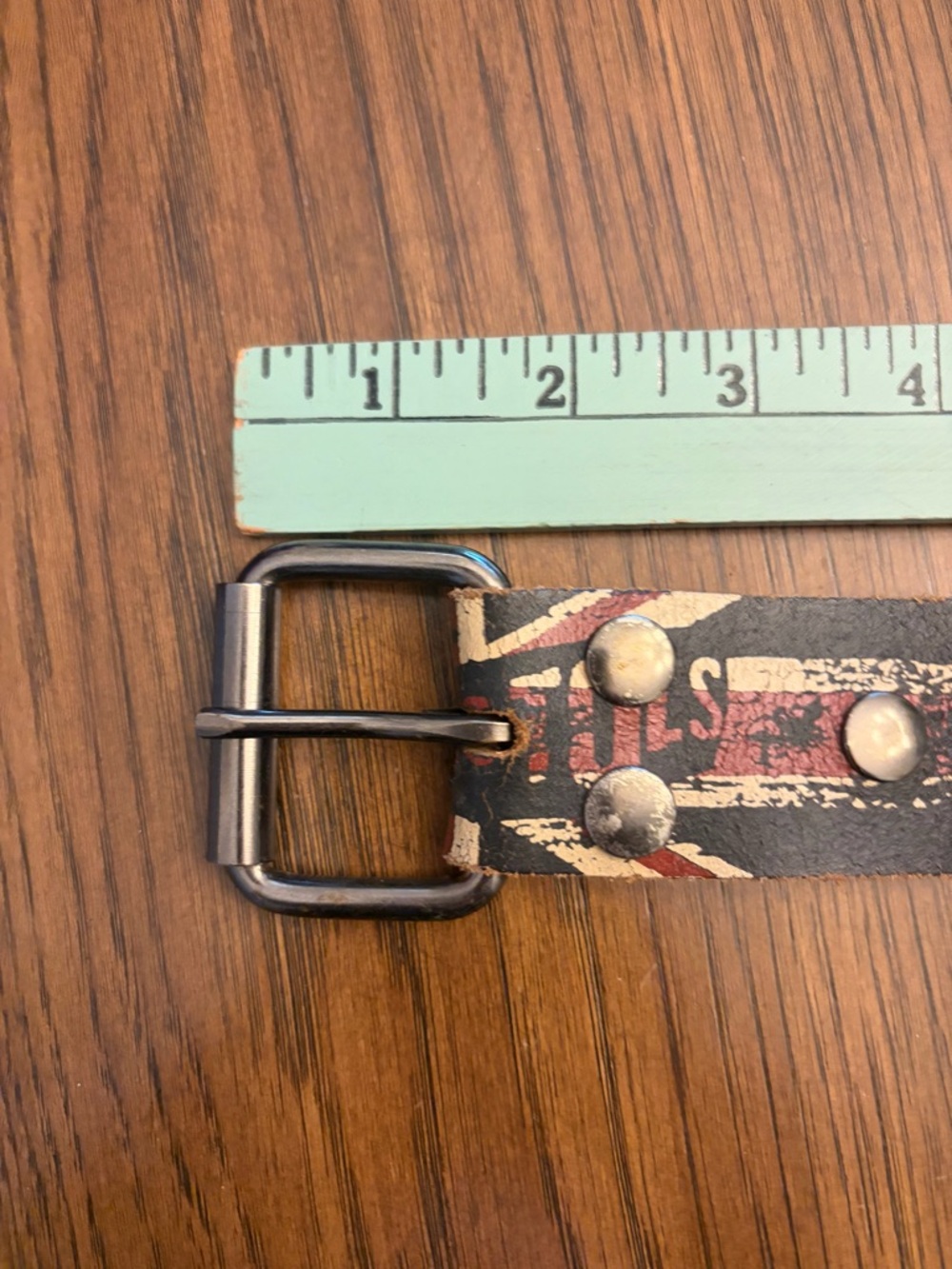 Sex Pistols Bravado distressed men’s  Leather Belt with Distressed Union Jack. L - Picture 4 of 10